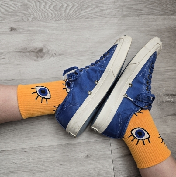 Converse | Jack Purcell cobalt blue canvas sporty low-top sneakers | WMS 9 - Picture 10 of 13